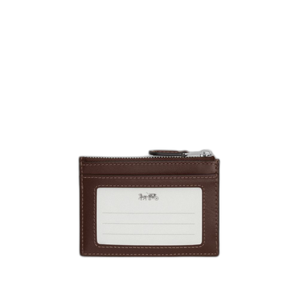 Coach Women's Mini Id Skinny In Signature Jacquard Silver/Oak/Maple