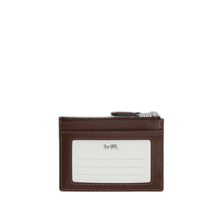 Coach Women's Mini Id Skinny In Signature Jacquard Silver/Oak/Maple