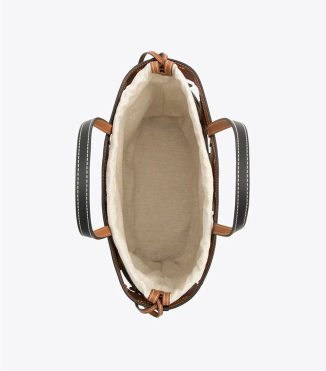 Tory Burch Women's Cutout Logo Small Tote Black