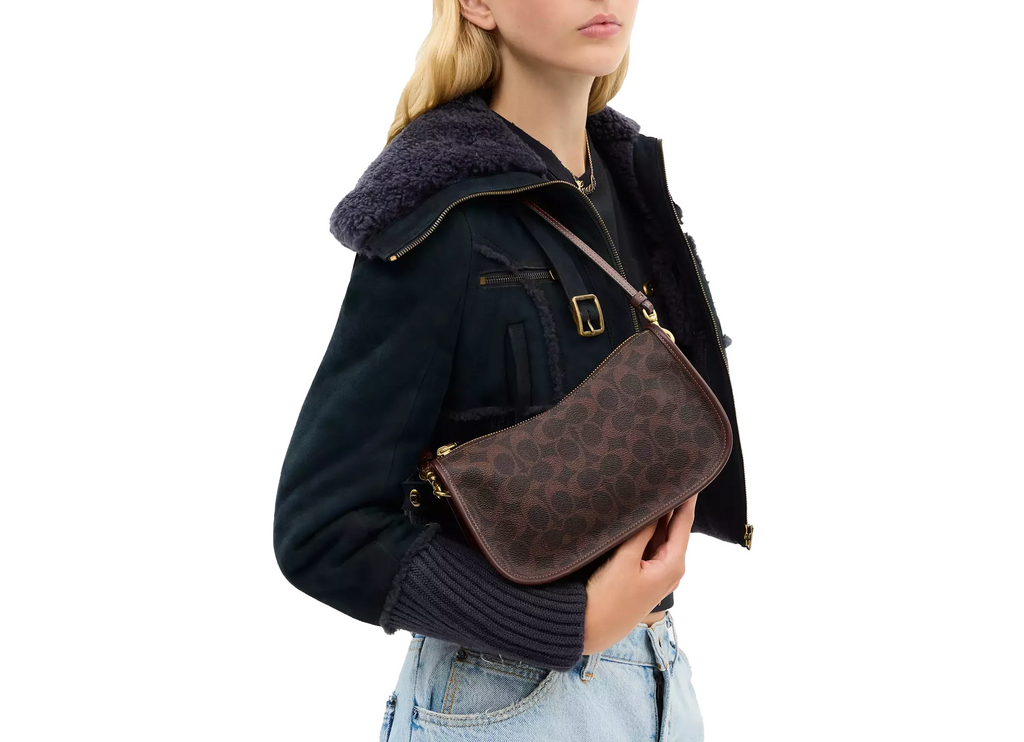 Coach Women's Waverly Bag In Signature Canvas Brass/Maple