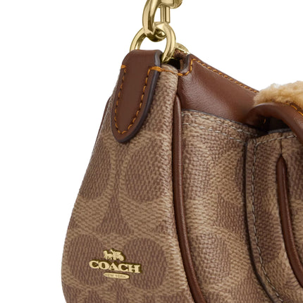 Coach Women's Ashton Mini Shoulder Bag In Signature Canvas Gold/Tan/Vintage Brown