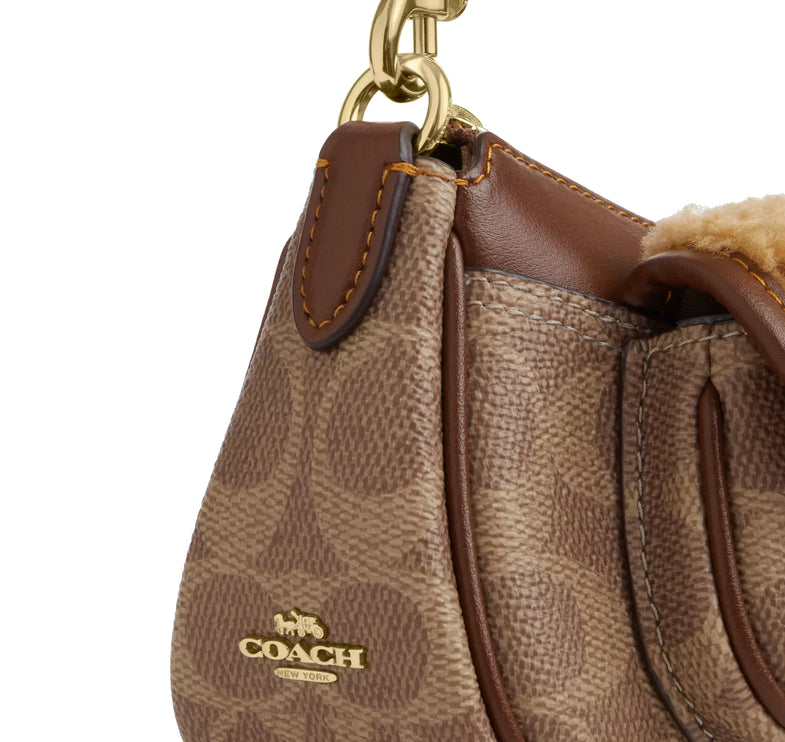 Coach Women's Ashton Mini Shoulder Bag In Signature Canvas Gold/Tan/Vintage Brown
