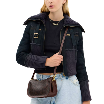 Coach Women's Waverly Bag In Signature Canvas Brass/Maple