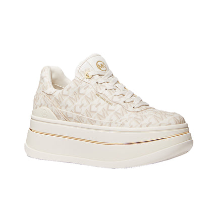 Michael Kors Women's Hayes Empire Signature Logo Platform Sneaker Vanilla