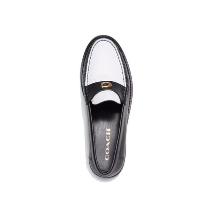 Coach Women's Jolene Loafer Black/Optic White