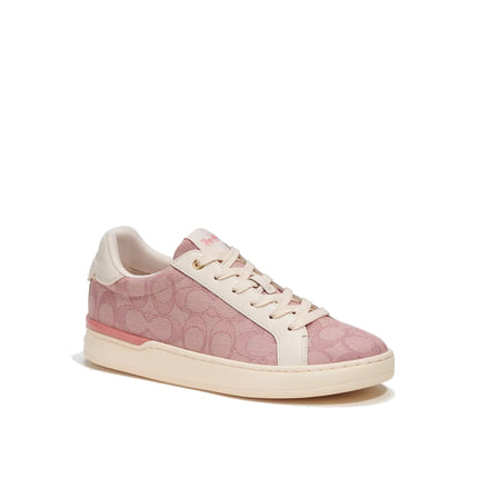 Coach Women's Clip Low Top In Signature Jacquard Pink