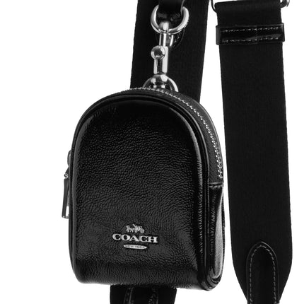 Coach Women's Teri Hobo Bag With Pouch Crinkle Leather Black/Silver