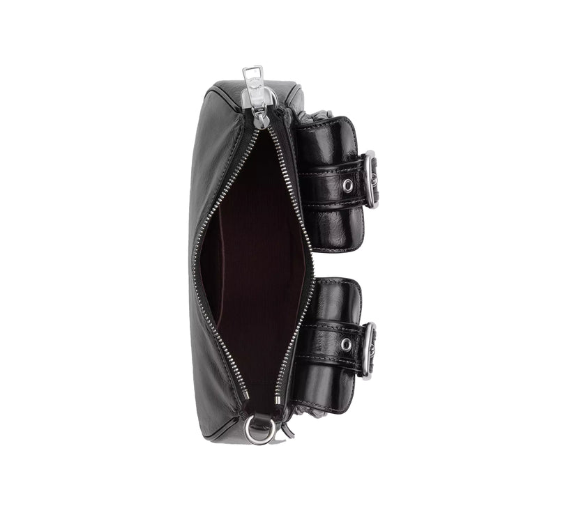 Coach Women's Ashton Bag Glazed Leather Black/Silver