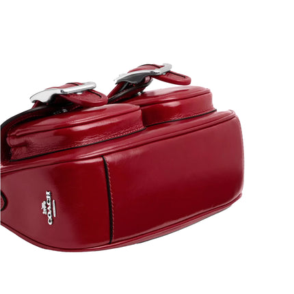 Coach Women's Ashton Bag Glazed Leather Red/Silver