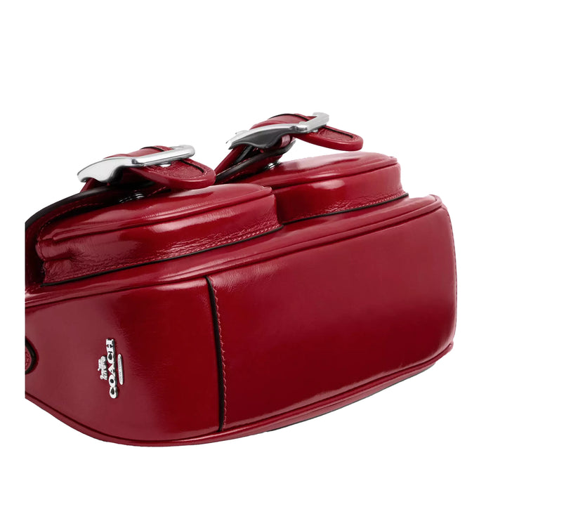 Coach Women's Ashton Bag Glazed Leather Red/Silver