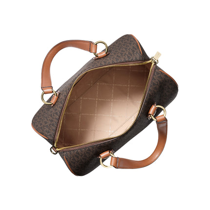 Michael Kors Women's Grayson Medium Signature Logo Duffel Bag Brown/Gold