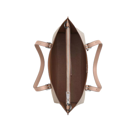 Coach Women's Mollie Tote Bag 25 In Signature Canvas Silver/Sand/Taupe