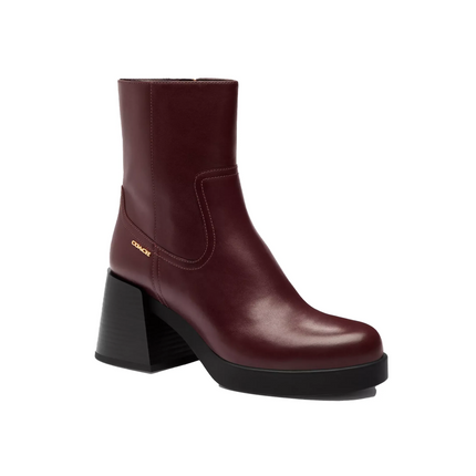 Coach Women's Block Heel Boot Dark Wine