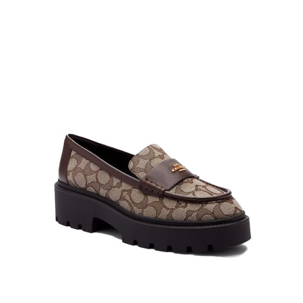 Coach Women's Lucy Loafer In Signature Jacquard Oak/Maple