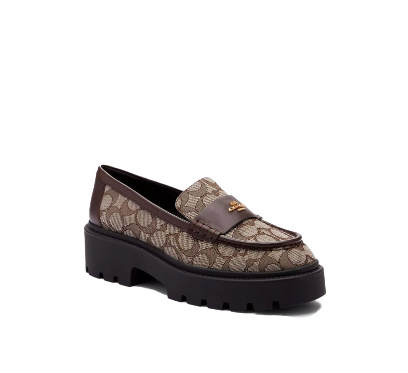 Coach Women's Lucy Loafer In Signature Jacquard Oak/Maple