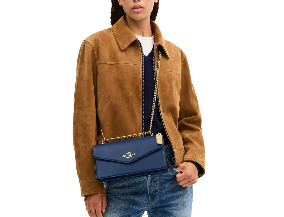 Coach Women's Klare Envelope Crossbody Bag Gold/Deep Blue