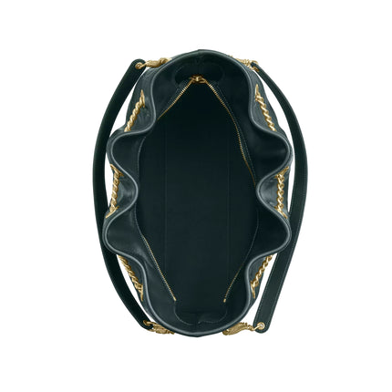 Coach Women's Evelyn Large Shoulder Bag With Quilting Gold/Dark Teal