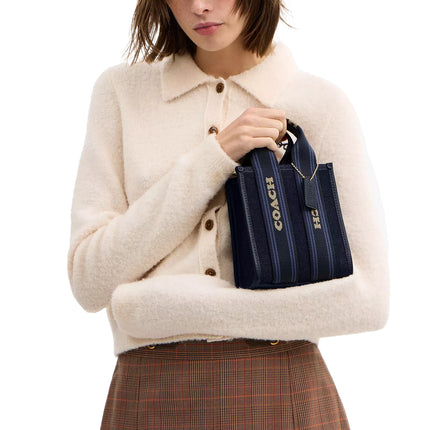 Coach Women's Smith Mini Tote Bag In Regenerative Cotton Gold/Dark Denim Gold Multi