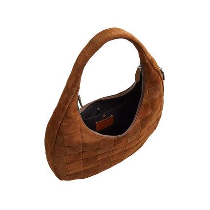 Coach Women's Alter/Ego Large Crescent Shoulder Bag In Upcrafted Suede upcrafted™ Leather/Warm Brown