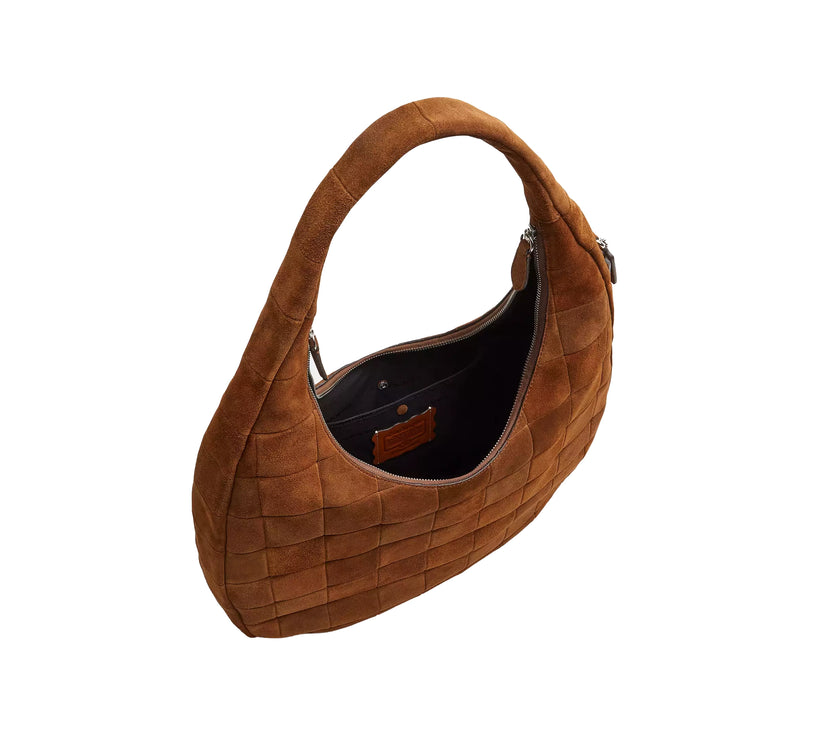 Coach Women's Alter/Ego Large Crescent Shoulder Bag In Upcrafted Suede upcrafted™ Leather/Warm Brown