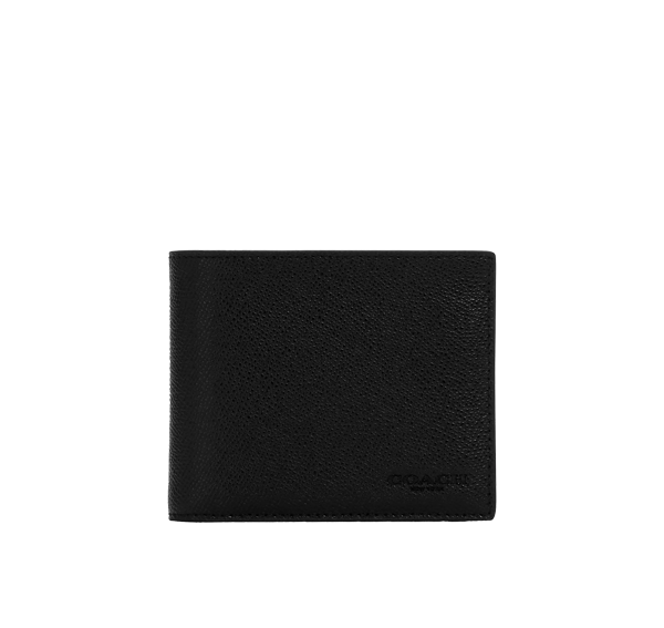 Coach Men's 3 In 1 Wallet Crossgrain Leather/Black