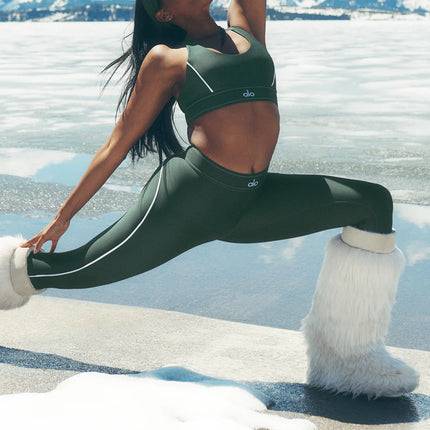 alo Women's Airlift High-Waist Suit Up Legging Clover Green/White