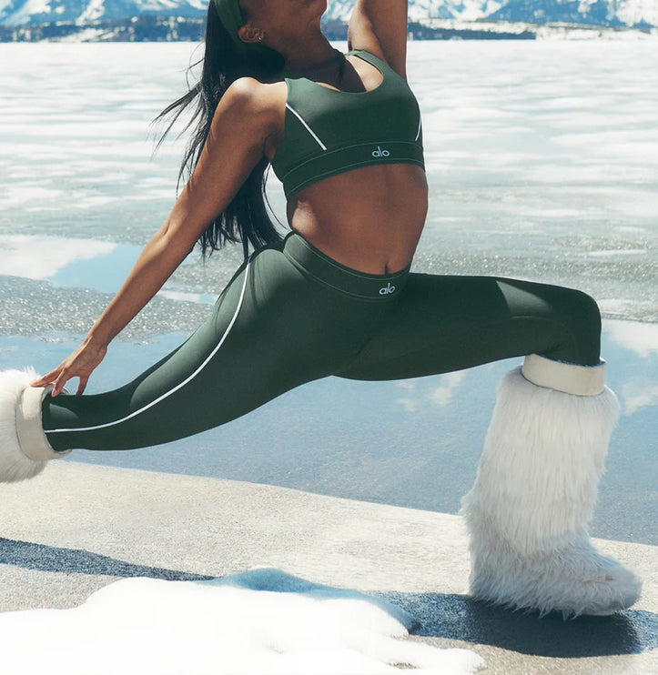 alo Women's Airlift High-Waist Suit Up Legging Clover Green/White