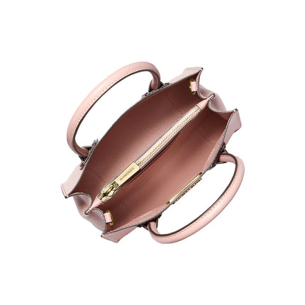 Michael Kors Women's Mercer Medium Two-Tone Pebbled Leather Crossbody Bag Powder Blush Multi