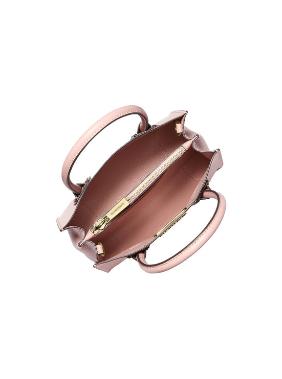 Michael Kors Women's Mercer Medium Two-Tone Pebbled Leather Crossbody Bag Powder Blush Multi