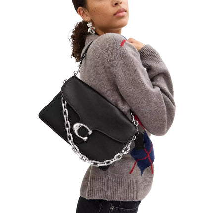 Coach Women's Chain Tabby Shoulder Bag Silver/Black
