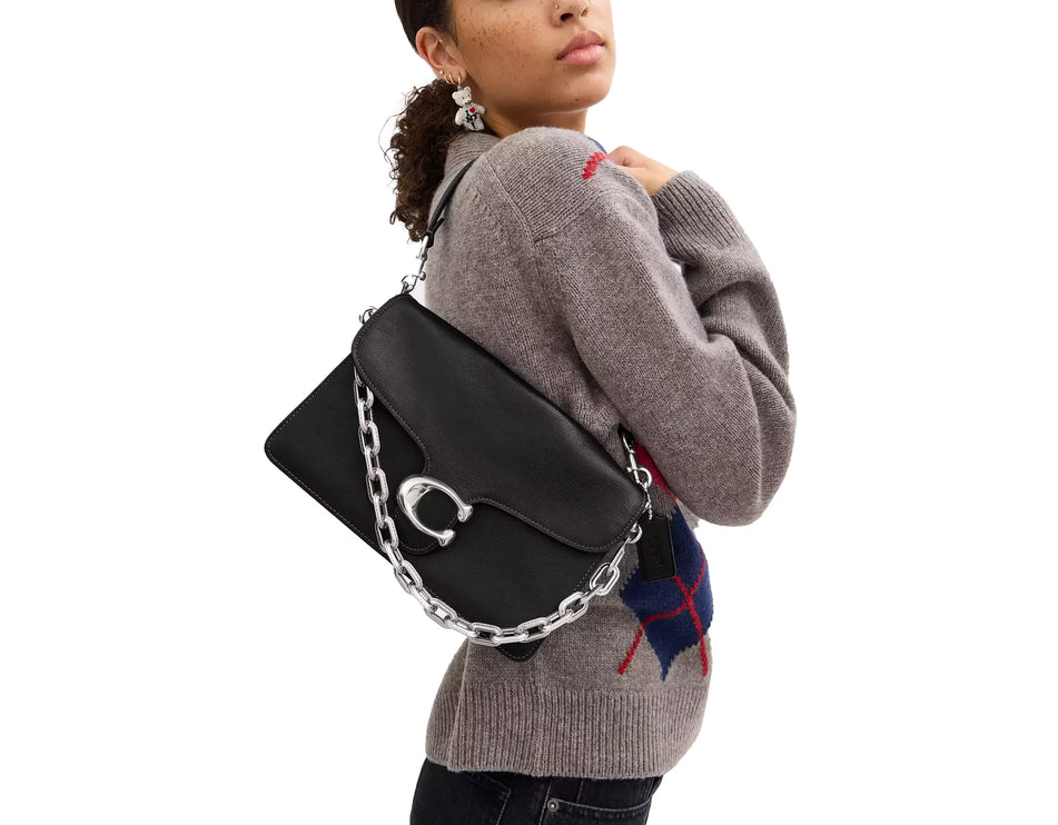 Coach Women's Chain Tabby Shoulder Bag Silver/Black