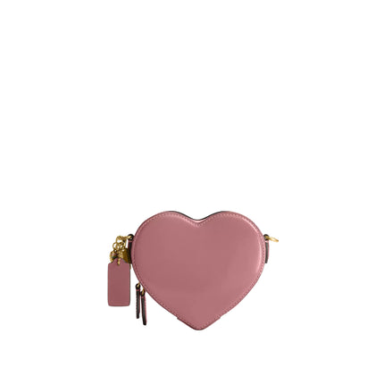 Coach Women's Heart Crossbody Bag 14 With Charms Brass/Peony