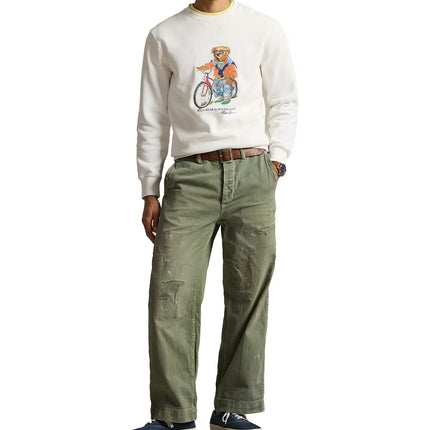 Polo Ralph Lauren Men's Polo Bear Fleece Sweatshirt White Summer Bear