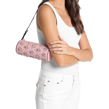 Michael Kors Women's Izzy Small Pebbled Leather Barrel Pochette Smokey Rose/Silver
