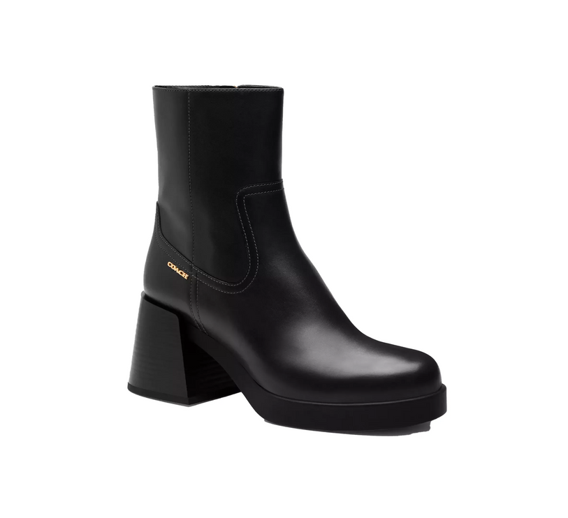 Coach Women's Block Heel Boot Black