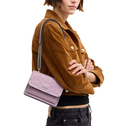 Coach Women's Mini Klare Crossbody Bag In Signature Leather Silver/Light Violet