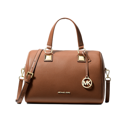 Michael Kors Women's Grayson Medium Pebbled Leather Duffel Bag Luggage/Gold