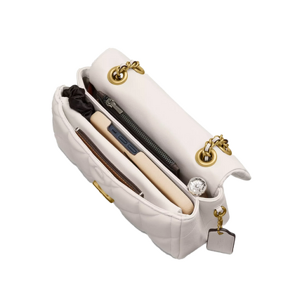 Coach Women's Tabby Shoulder Bag 20 With Pillow Quilting Brass/Chalk