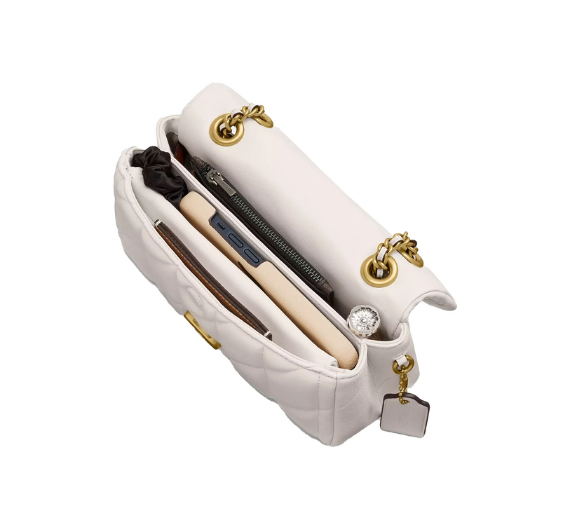 Coach Women's Tabby Shoulder Bag 20 With Pillow Quilting Brass/Chalk