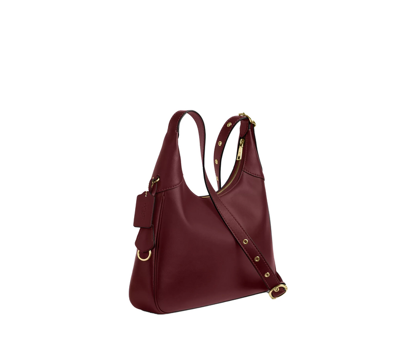 Coach Women's Ella Shoulder Bag Gold/Maroon