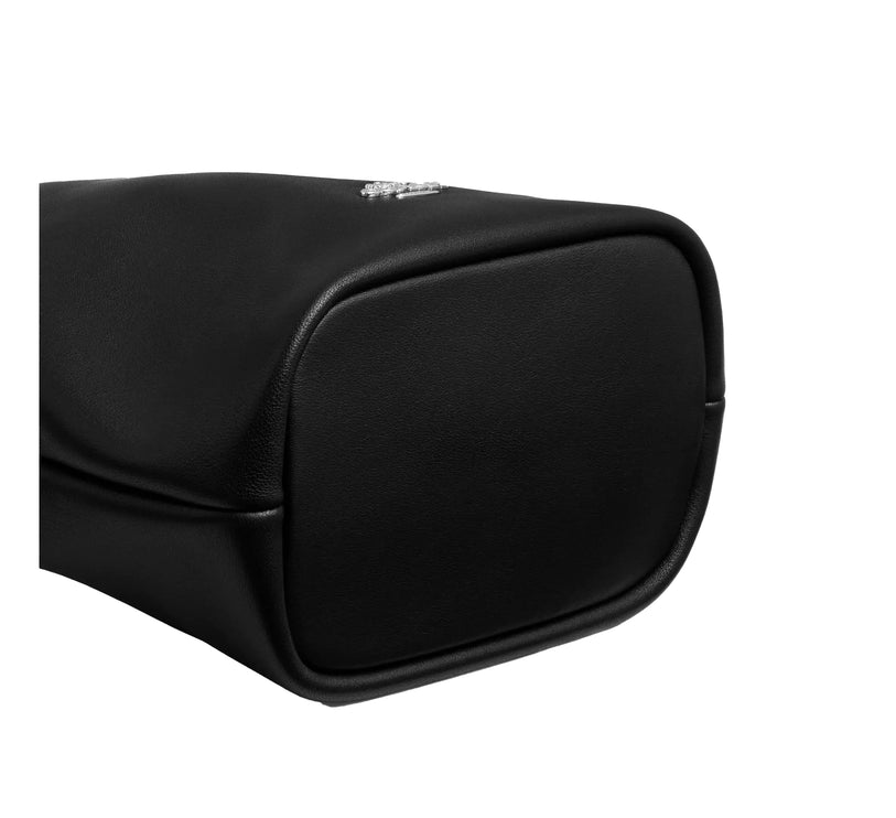 Coach Women's Faye Mini Drawstring Bag With Ruching Black/Silver