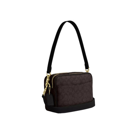 Coach Women's Carey Crossbody Bag In Signature Canvas Gold/Walnut/Black
