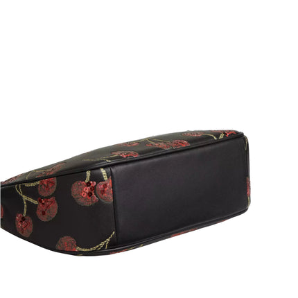 Coach Women's Teri Shoulder Bag With Cherry Print Gold/Black Multi