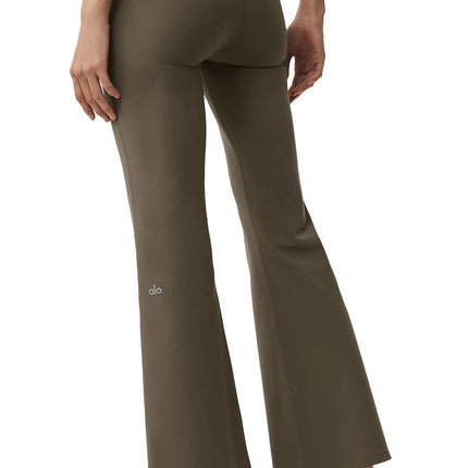 alo Women's ALO Softsculpt 7/8 Foldover Flare Legging Olive Tree