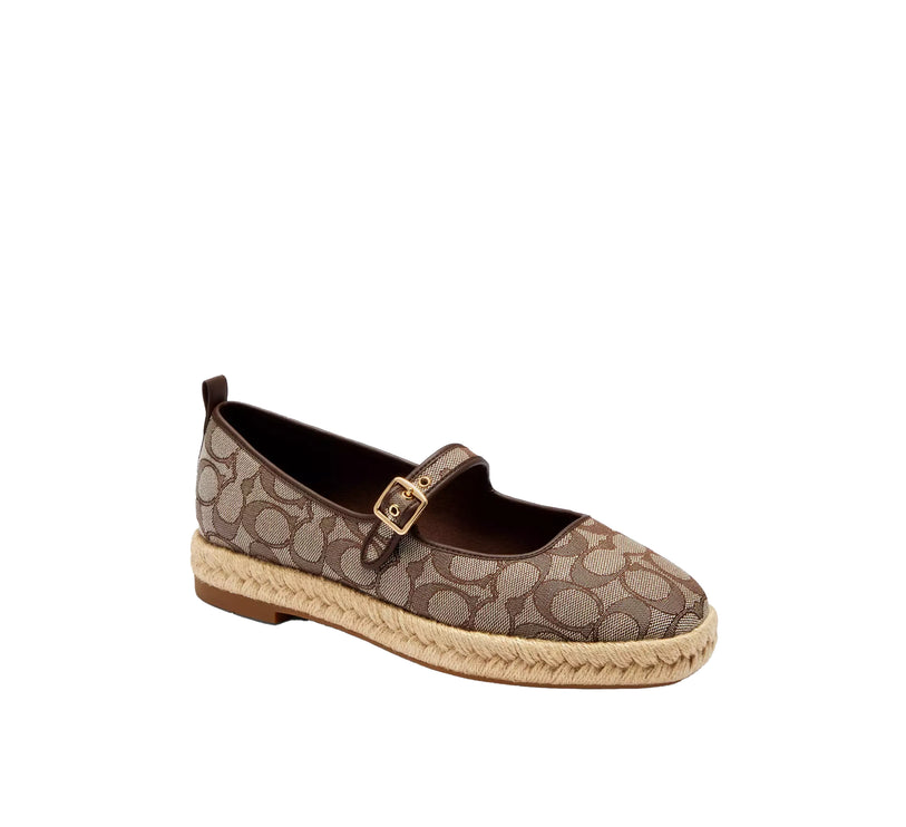 Coach Women's Mary Jane Espadrille In Signature Jacquard Oak/Maple