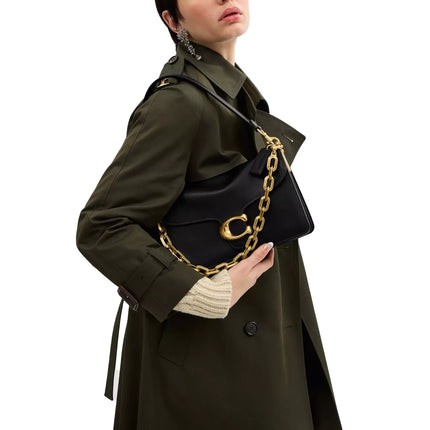 Coach Women's Chain Tabby Shoulder Bag Brass/Black