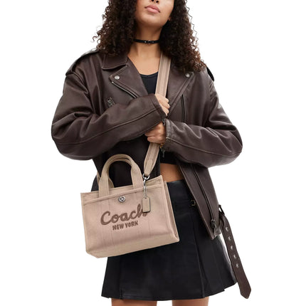 Coach Women's Cargo Tote Bag 26 Silver/Dark Natural