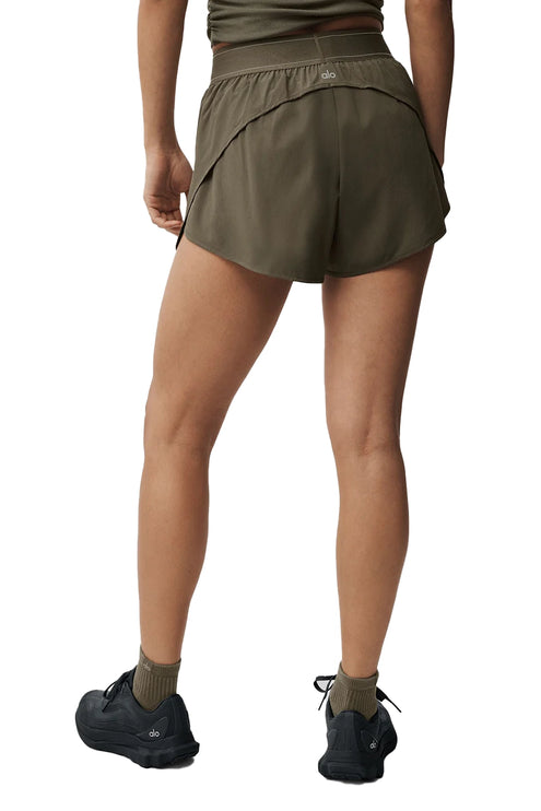 alo Women's Match Point Short Olive Tree
