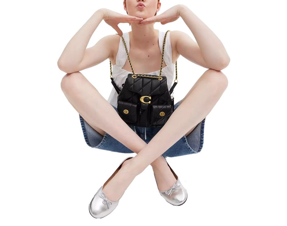 Coach Women's Tabby Backpack With Pillow Quilting Brass/Black