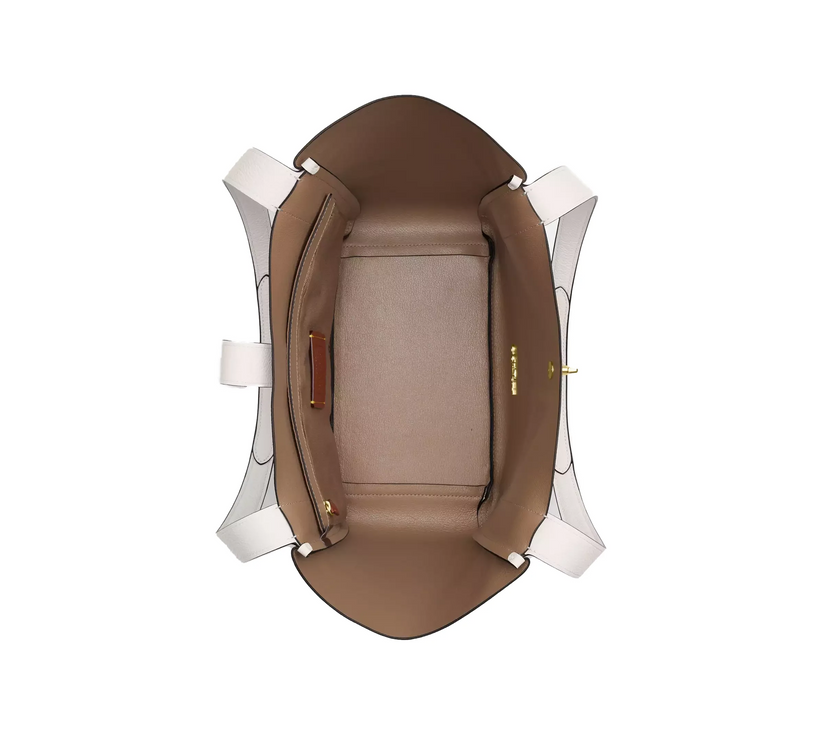 Coach Women's Hadley Turnlock Tote Bag Gold/Chalk